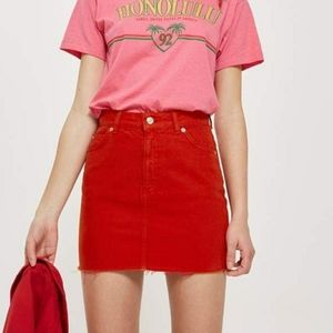 2/$30 Topshop Red Denim Mini Skirt!